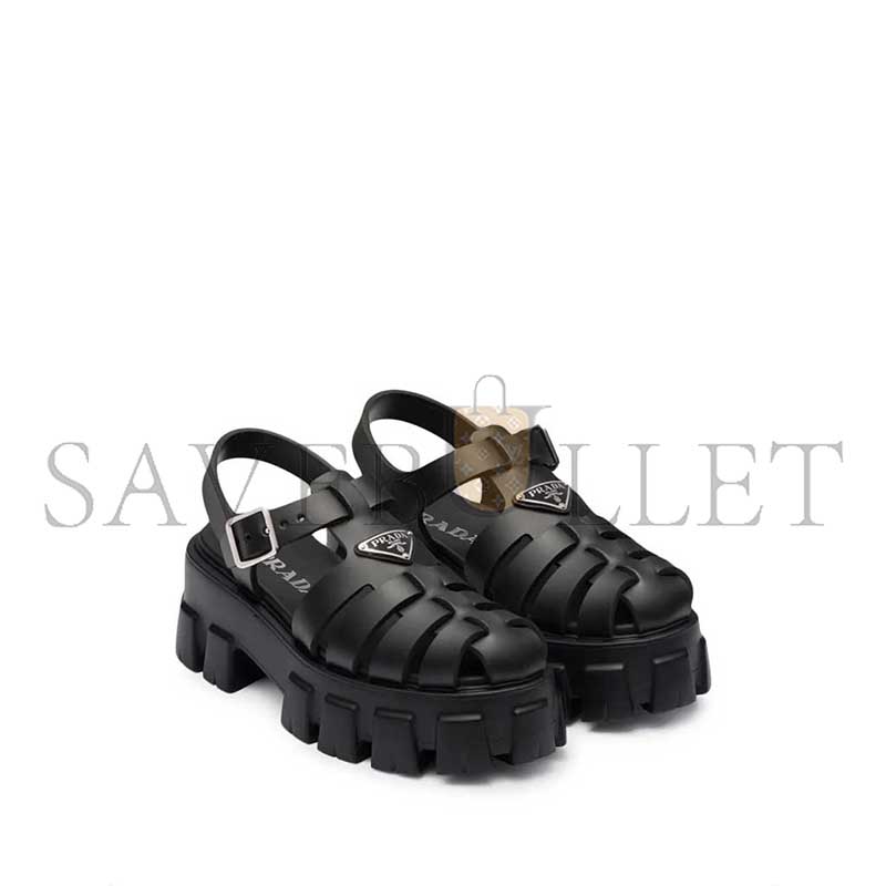 PRADA RUBBER MONOLITH SANDALS 1X853M